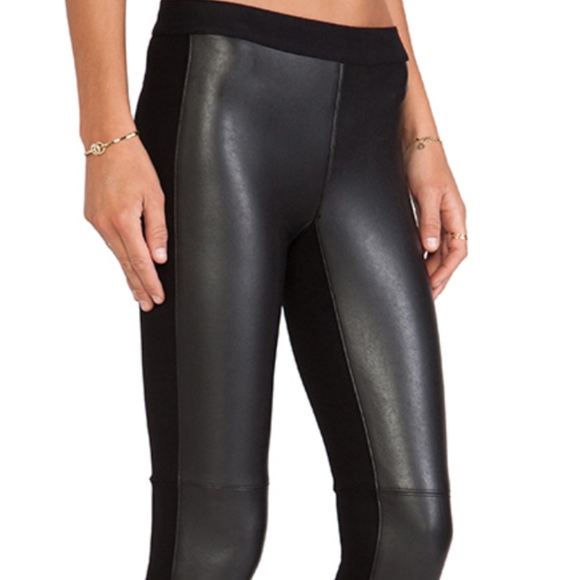 pants with leather front